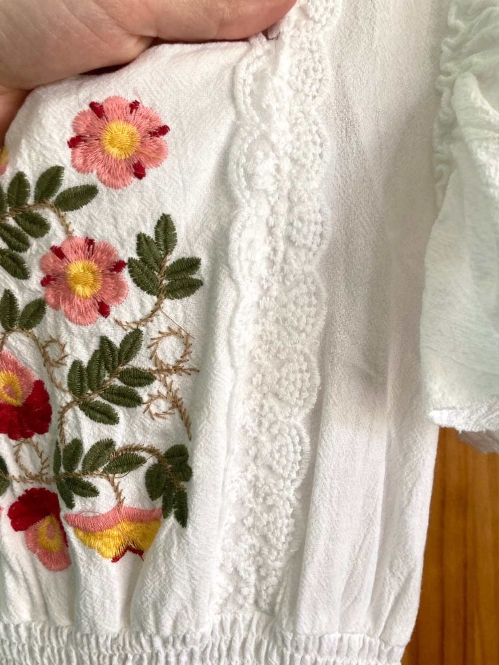 Women’s size small SHEIN white cottage core dress with embroidery - Picture 3 of 15